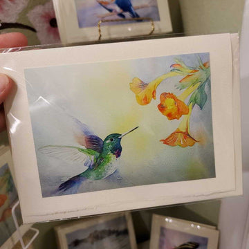 Purple Bibbed Hummingbird Card