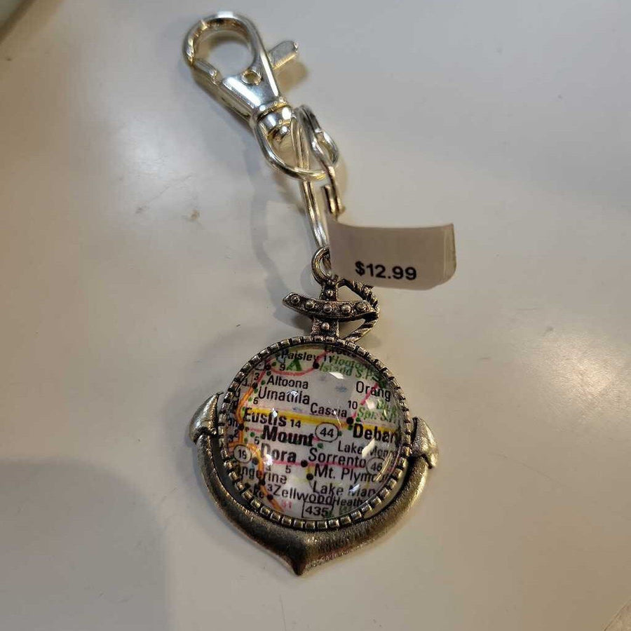 Mount Dora Map Anchor Keychain