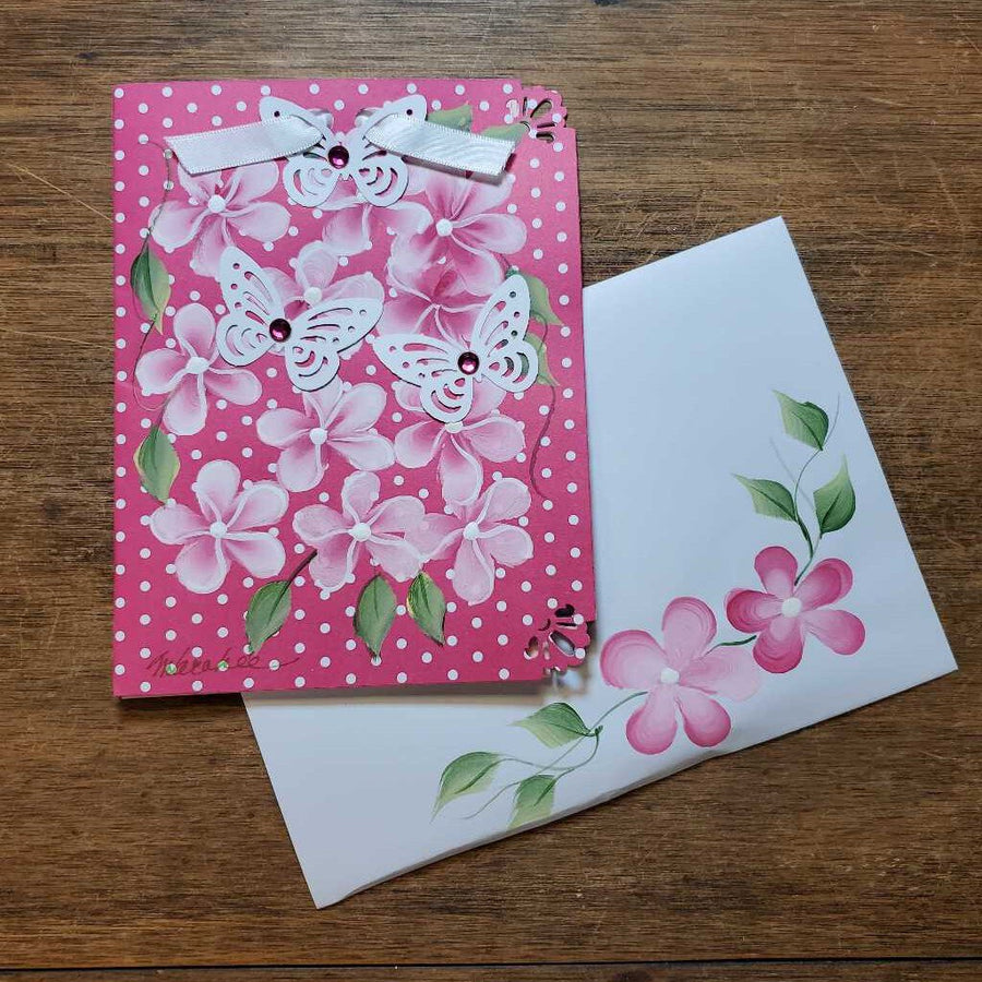 Hot Pink Polka Dot Card Large