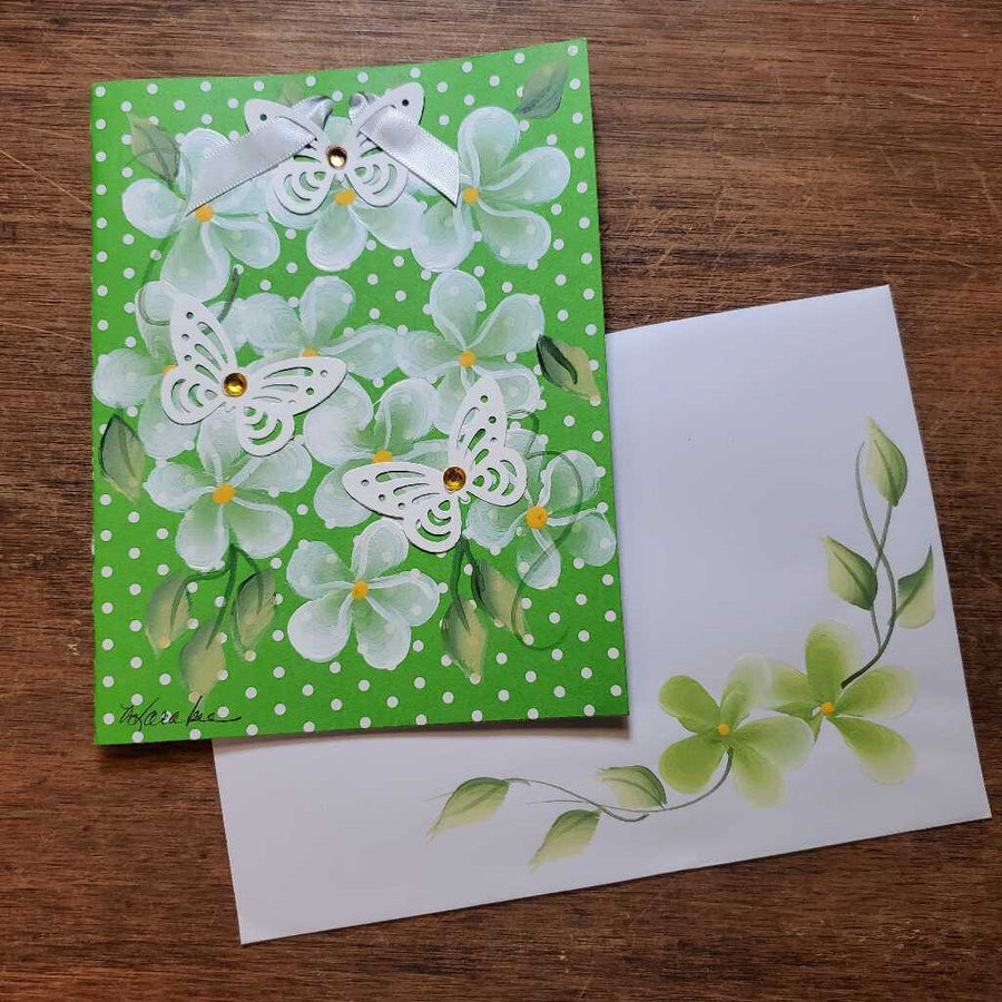 Lime Green Polka Dot Card Large