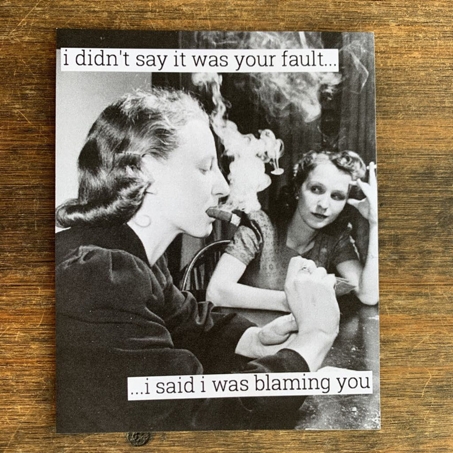 I Didn't Say It Was Your Fault...