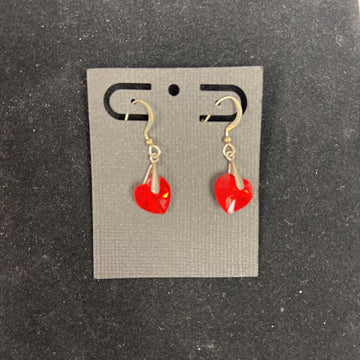 Ruby Heart Earrings