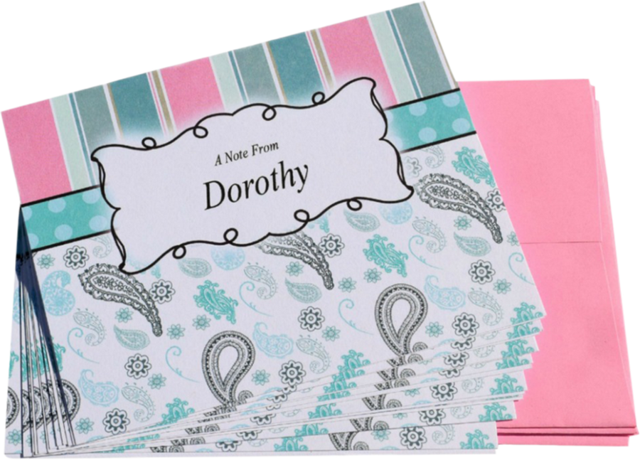 Pink Paisley Note Cards
