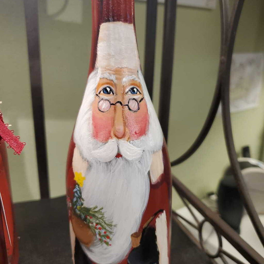 Bottle Santa with Glasses