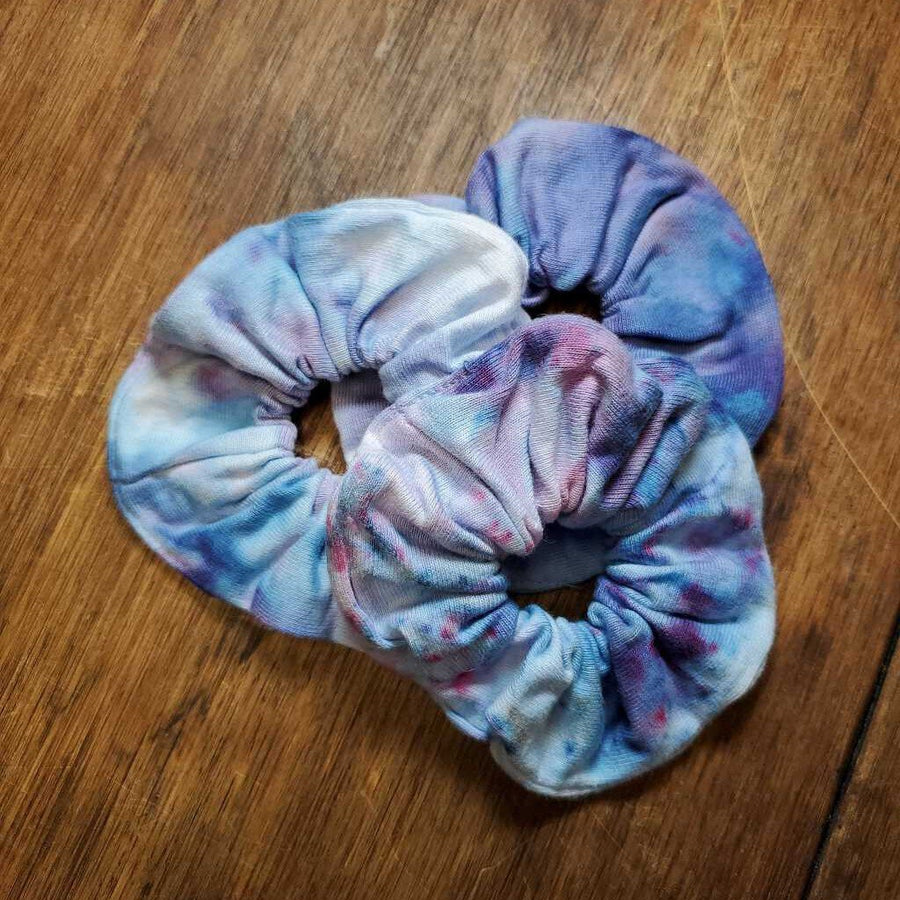Ice Dyed Scrunchie Baby Blue/Royal Blue
