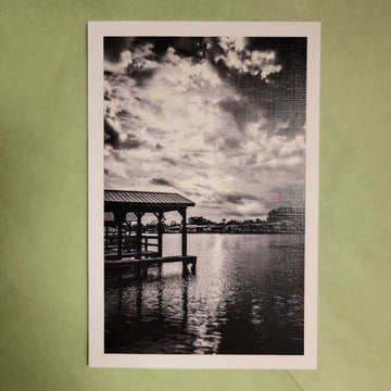 Single Note Card Black and White Beautiful Clouds
