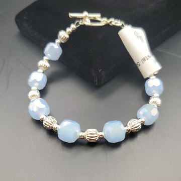 Blue Crystal Silver Bracelet