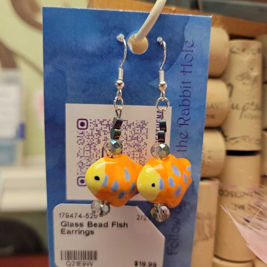 Glass Bead Fish Earrings