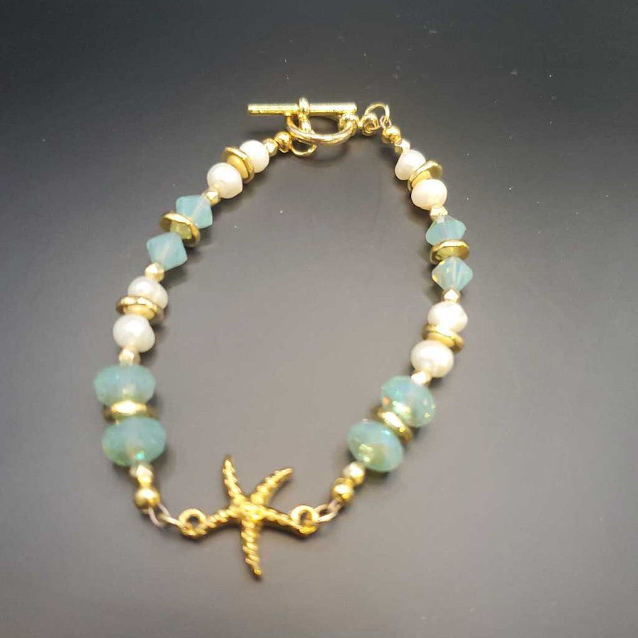 Pacific Opal Gold Starfish Bracelet