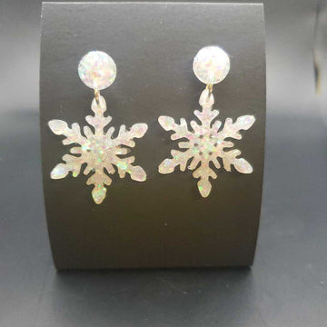 Resin Snowflake Earrings