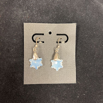 Edelweiss Small Frosted Snowflake Earrings