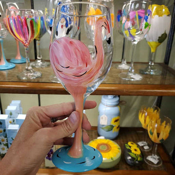 Wine Glass Flamingo