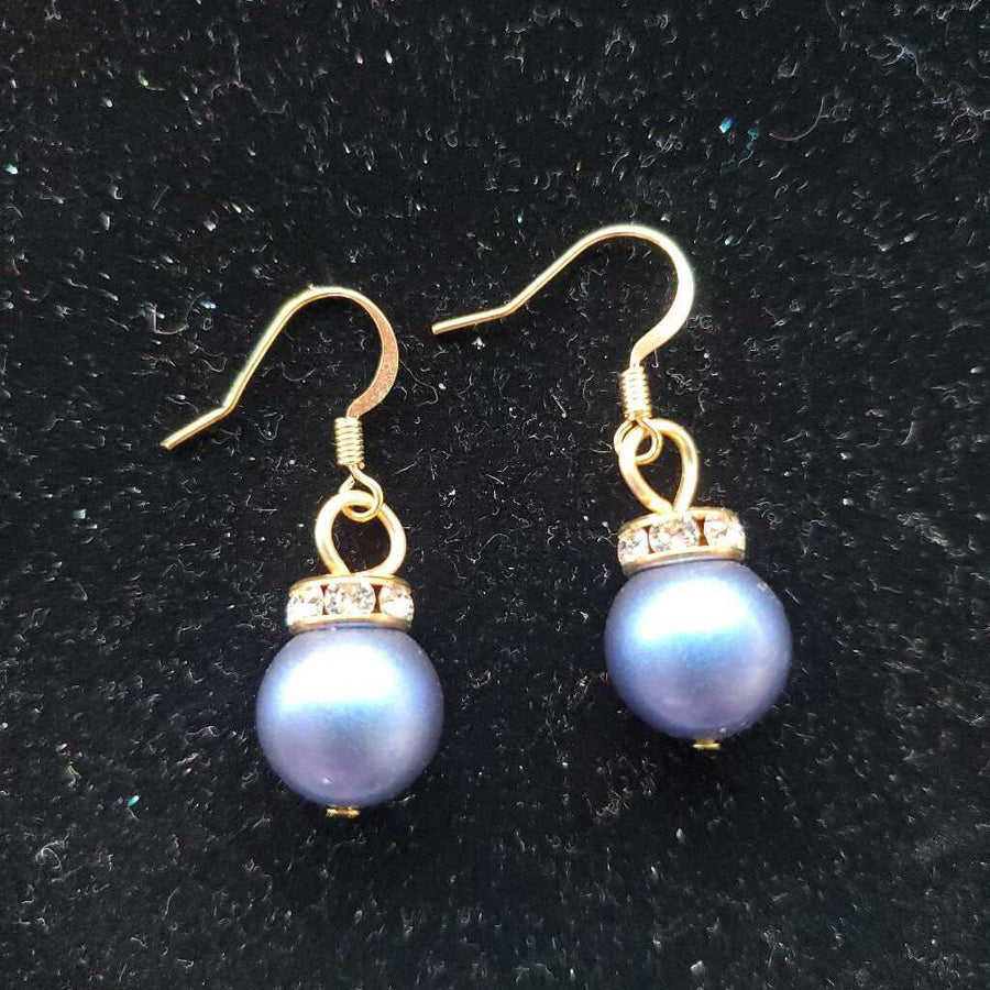 Christmas Ball Blue/Gold Earrings